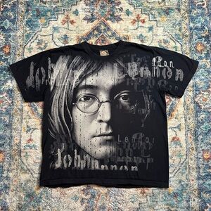 Vintage John Lennon Big Face All Over Print T-shirt Size XXL